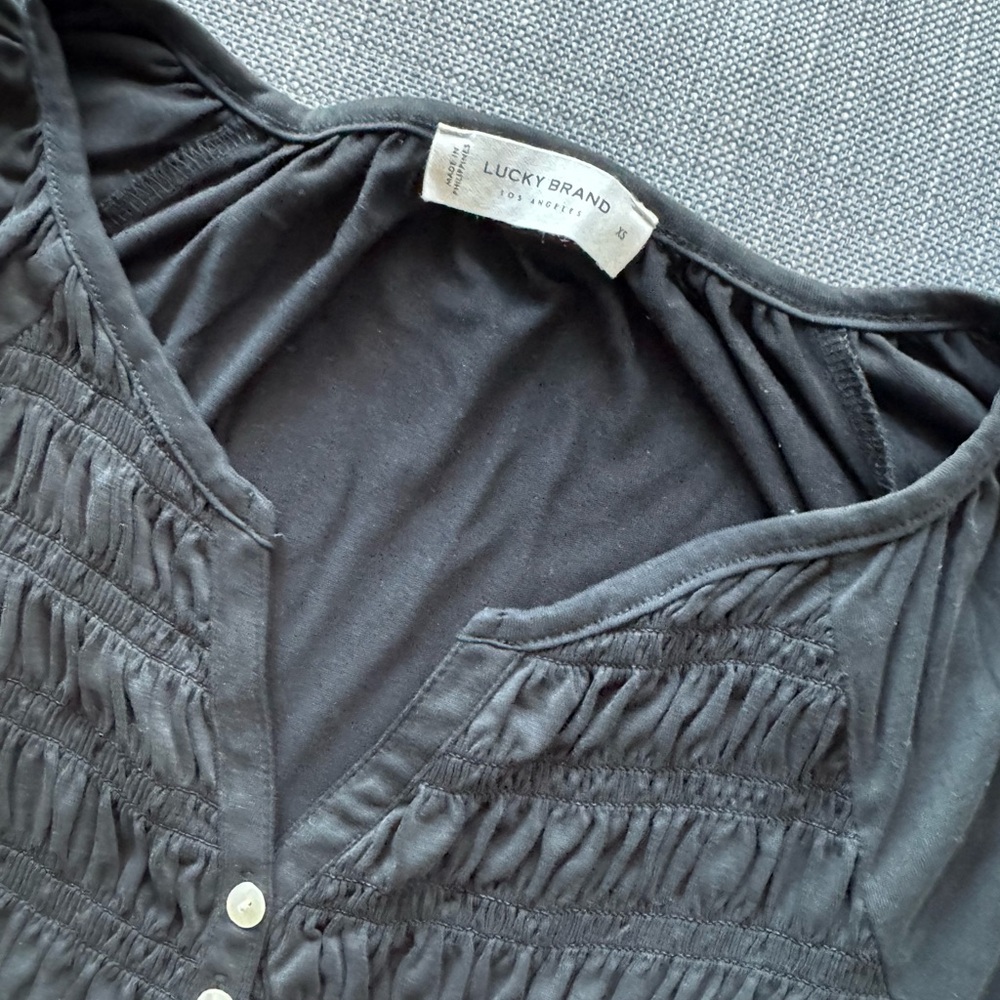 Lucky Brand Women's Black Long Sleeve Top - Picture 2 of 2